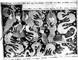 Мохамед пристига на брега на Бяло море. Също от Апокалипсиса на Мохамед, написана през 1436 г. в Херат, Афганистан. Днес се съхранява в Националната библиотека в Париж.