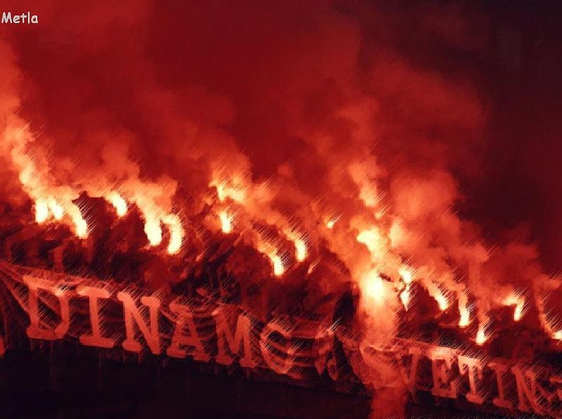 Хореография на фенове на Динамо Загреб от края на 80-те. 