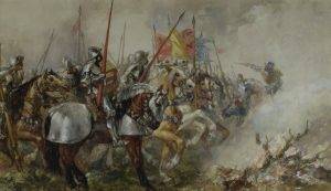 Картината – Крал Хенри V в битката при Аженкур, 1415г., от Джон Гилбърт