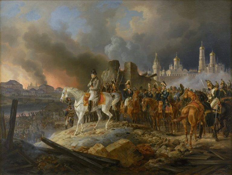 Албрехт Адам (Германия). Наполеон в горящата Москва, 1841 г.
