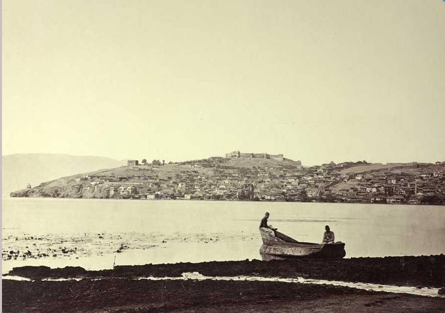 Изглед към Охрид откъм днешното заведение Куба Либре, ноември 1863 г.