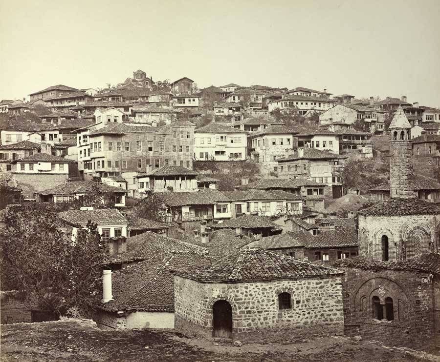 Изглед към стария квартал Вароша, Охрид, ноември 1863 г.