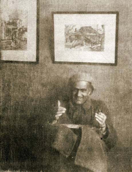 Георги Ачески - Аче на една от неговите ранни изложби.