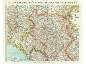 "Граничните райони на Австрия, Унгария и Сърбия", карта на Босна и Херцеговина, 1917 г. Авторско право: Schloß Schönbrunn Kultur-und Betriebsges.m.b.H./Фотограф: Alexander E. Koller
