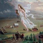 Картината изобразява идеята за „Явното предопределение“ (Manifest Destiny) – убеждението, че Съединените щати са предопределени да се разширят на запад, като Колумбия символично води заселниците, железниците и цивилизацията към новите територии, докато индианците и бизоните се оттеглят. Тя е свързана с колонизацията на Тексас, където масовото заселване на американци, насърчено първоначално от мексиканските закони за колонизацията, впоследствие води до Тексаската революция и присъединяването на Тексас към Съединените щати.
